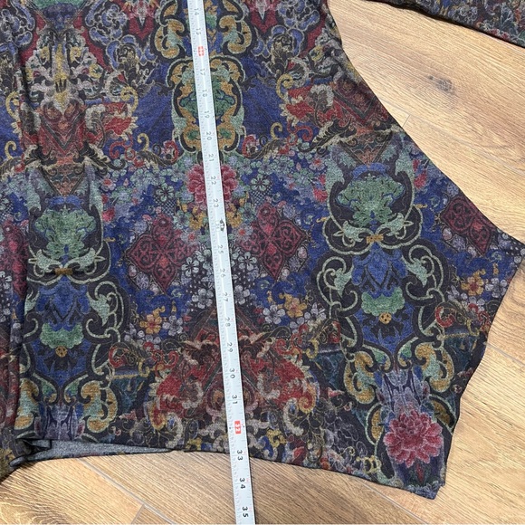 Soft Surroundings Floral Scoop Neck Handkerchief Hem Long Tunic Paisley Size 3X - Picture 9 of 12